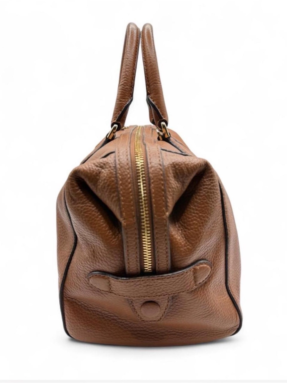 Vintage Michael Kors Brown Pebbled Leather Duffel - Picture 5 of 8